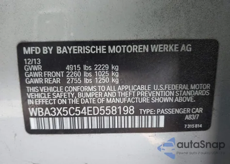 2014 BMW 328I Gran Turismo xDrive from USA, damaged, VIN WBA3X5C54ED558198